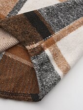 economico Giubbotti Casual-Per uomo Giacca Camicia Giacca Casual Vacanza Quotidiano Calore Termico Tasca Primavera Autunno Plaid Moda Classico Bavero Regolare Grigio scuro Giallo Arancione Grigio chiaro Rosé Giacca