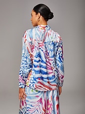 preiswerte Blusen-Damen Aquarell Leopardenmuster Satin lockeres kurzes Hemd mit überschnittenen Schultern Hemdkragen elegant stylisch lässig kräftiger Druck tägliche Arbeit Herbst