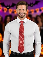 preiswerte Halloween-Zubehör-Herren-Halloween-Krawatte mit Fleisch-Print – lustiges und einzigartiges Steak- und Speck-Design, perfekt für Halloween-Partys und Kostümveranstaltungen