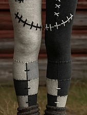 levne Halloween kalhoty-Dámské Kalhoty Legíny Pohodlné legíny Šik ven Na běžné nošení Plná délka Vysoký pasPantsHalloween Dýně Elastický pas Tisk Prodyšnost Pohodlné Elastické Dovolená ulice Denní nošení Černá Léto Jaro