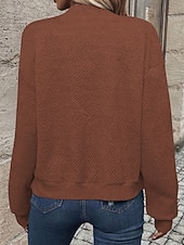 preiswerte Freizeitjacken-Damen Freizeitjacke Strukturierte Jacken Bequem Reißverschluss Mode Modern Lässig Einfach Ausgehen Wochenende Reisverschluss Regulär Stehkragen Normale Passform Langarm Oberbekleidung Schwarz Wei