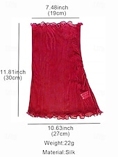 baratos Lenços Femininos-lenço de pescoço transparente de seda feminino – bandana tubular com babados, gargantilha elegante para escritório, viagens, festas e trajes noturnos