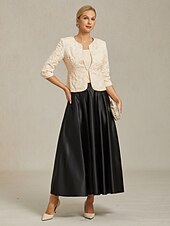 billige Jakker-Dame Dressy topper Elegant Daglig Stilfull Crew-hals Beige Høst Vinter