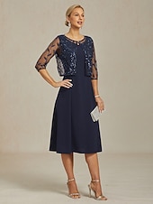 Damskie Marynarka Kurtka Lekki Koronka Haft Cekiny Elegancja Kwiaty Formalny Rocznica Impreza Gość weselny Otwarty przód Krótkie Wycięcie pod szyją Regularny Rękaw 3/4 Odzież wierzchnia Granatowy tanie Marynarki i garnitury-Damskie Marynarka Kurtka Lekki Koronka Haft Cekiny Elegancja Kwiaty Formalny Rocznica Impreza Gość weselny Otwarty przód Krótkie Wycięcie pod szyją Regularny Rękaw 3/4 Odzież wierzchnia Granatowy