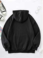 billige Dyr Topp-Dame Pullover hettegenser-genser Grafisk Dyr Bokstaver Varm Klassisk Fritid Langermet Med hette Vanlige topper Gate Hverdag Lomme Trykt mønster Svart Rosa Rød Grå Høst Vinter