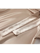 billige Dressy topper-Dame Skjorte Elegant Pent Sateng عادي Daglig Forretning Moden Langermet Rund hals Vanlige topper Valentinsdag Arbeid Blondér Rosa Kakifarget Grå Vår &amp; Vinter