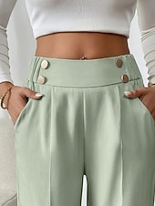 Жен. Широкие Костюм Мода Уличный стиль Полная длина Средняя талия Полотняное плетение Карман Эластичная талия Удобный Официальные Офис Для улицы Абрикосовый Серый Черный Светло-зеленый Осень Недорогие широкие ноги и высокая талия-Жен. Широкие Костюм Мода Уличный стиль Полная длина Средняя талия Полотняное плетение Карман Эластичная талия Удобный Официальные Офис Для улицы Абрикосовый Серый Черный Светло-зеленый Осень