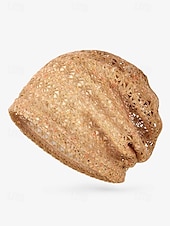 abordables Chapeaux pour femmes-Bonnet ample en tricot de dentelle pour femme – bonnet en polyester léger et respirant pour le printemps, l&#039;automne, les promenades en plein air et les tenues décontractées quotidiennes