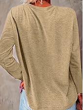 billige Kunst &amp; Design t-skjorte-Jul Dame T skjorte Grafisk Geometrisk Stripet Elegant Årgang Mote Langermet Crew-hals Rund hals Vanlige topper Daglig Ut på byen Helg Trykt mønster Svart Rosa Lysebrun Blå Vår Høst Vinter