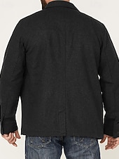 baratos Jaquetas Casuais-Homens jaqueta leve Jaqueta Carga Jaqueta casual Férias Diário Manter Quente Bolsos Outono Inverno Tecido Moda Clássico Lapela Padrão Preto Marron Cinzento Escuro Casaco