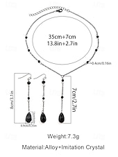 abordables Accessoires d&#039;Halloween-Parure de bijoux gothiques pour femme, style Halloween : collier et boucles d&#039;oreilles en cristal noir, idéale pour les fêtes, le cosplay et la vie nocturne.