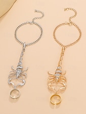 voordelige Halloween Accessoires-Halloween-armband met schorpioenvormige strasssteentjes voor dames, stoere punkstijl, perfect voor feestoutfits en gewaagde kostuums