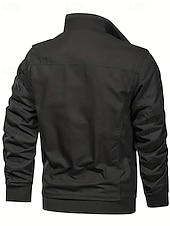 halpa Cargo-takit-Miesten Utility takki Cargo takki Loma Päivittäin Pidä lämpimänä Tasku Syksy Talvi Tavallinen Muoti Klassinen Kauluskäänne Normaali Musta Khaki Armeijan vihreä Jackets