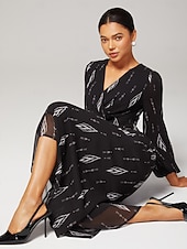 abordables Combinaisons &amp; Combishorts Femme-Combinaison femme en mousseline noire imprimée à jambes larges, col en V, taille cintrée, élégante, idéale pour les fêtes, tenue quotidienne, idéale pour le printemps et l&#039;automne