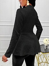 preiswerte Blazer &amp; Anzüge-Damen Wintermantel Bequem Atmungsaktiv Knöpfe Mode Täglich Einfach Outdoor Lässig Täglich Einreihig Regulär V Ausschnitt Normale Passform Langarm Oberbekleidung Schwarz Weiß Rosa Frühling Herbst