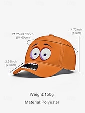 economico Cappelli da uomo-Cappellino da baseball da uomo con faccia da cartone animato: divertenti occhi 3D e design a bocca aperta, disponibile in più colori, perfetto per l'abbigliamento casual e all'aperto