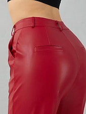 economico gamba larga e vita alta-Per donna Gamba larga Pantaloni Eleganti Streetwear Casual Lunghezza intera Naturale Semplice Tasca Elastico in vita Confortevole Ferie Abbigliamento quotidiano Weekend Nero Rosso Autunno Vestibilit