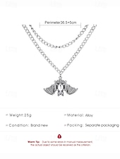 abordables Accessoires d&#039;Halloween-Collier pendentif chauve-souris gothique pour femme - ras de cou vintage en argent pour fêtes costumées, cosplay et mode sorcière