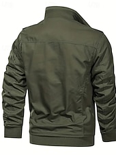 halpa Cargo-takit-Miesten Utility takki Cargo takki Loma Päivittäin Pidä lämpimänä Tasku Syksy Talvi Tavallinen Muoti Klassinen Kauluskäänne Normaali Musta Khaki Armeijan vihreä Jackets