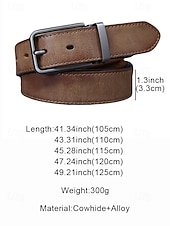 Недорогие Мужские ремни-Мужской ремень из натуральной коровьей кожи – винтажный коричневый ремешок с пряжкой из матового сплава, регулируемый для джинсов, работы, деловой и повседневной одежды