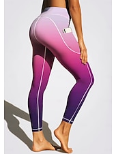 preiswerte Yoga Leggings &amp; Strumpfhosen-Damen Unisex Pilates-Leggings Fitnesshose Trainingsleggings Taschen Stempelsteuer Seitentaschen Pilates Fitnessstudio Fitnesstraining Hosen Strumpfhosen Leggings Grafik Farbverläufe Amethyst Sport