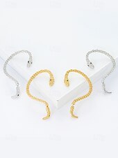 halpa Muotiasusteet-Naisten halloween-käärmekorvakorut – goottilainen käärmekorvakoru, jossa vihreät kristallisilmät, punk-tyyliset korut naamiaisiin ja cosplayhin