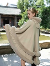 abordables Étole en fourrrure-Écharpes en Fausse Fourrure Élégant Garder au Chaud Sans manches Manche Chauve-souris Polyester Boléros de Mariage Avec Couleur unie Pour Occasion Spéciale Automne &amp; Hiver