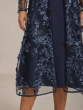 abordables Robe de cocktail-Femmes Robe Midi Robe fourreau Robe trapèze Élégant Mariage Soirée robe demoiselle d honneur Coupe régulière Couleur Unie Sans manches Col en V bleu marine Été Printemps Automne Hiver