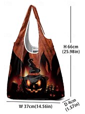 olcso Táskák-női halloweeni tökmintás bevásárlótáska - összecsukható, újrafelhasználható bevásárló válltáska tökmintával hétköznapi, parti és mindennapi használatra