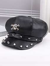 abordables Accessoires d&#039;Halloween-Femmes Beret Tissu en polyester faux cuir Punk ancien Style Gothique Automne Hiver Toutes saisons