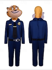 cheap Boys' Costumes-Animal Detective Red Fox Fox Officer Outfits Costume Adventure Movie Casual for Boys' Girls' Adults Halloween Carnival Performance Educational Dress Up School Event Dress Up