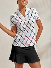 abordables Ropa de golf femenina-Mujer Camisas de polo Blanco Manga Corta Camiseta Ropa de golf para damas Ropa Trajes Ropa Ropa