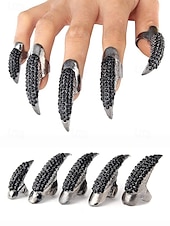 billige Halloween-tilbehør-Gotiske kloringer for kvinner med krystall-strass-design – skarpe, elegante og edge, perfekte for halloween, kostymefester og alternativ mote
