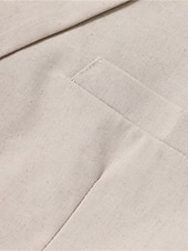 abordables Blazers Classiques pour Hommes-Homme Blazer en lin Ensemble Affaires Cocktail Fête de mariage Mode Occasionnel Printemps Automne 30% Lin 60% polyester Uni Avec Poches 2 pièces Confortable Simple Boutonnage veste Blanche Kaki Bleu