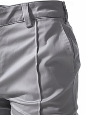 economico Chino-Per uomo Pantaloni Chinos Pantaloni plissettati Tasca Bottoni Semplice Comodità Formale Feste Lavoro Moda Stile Classico Nero Vino Micro-elastico