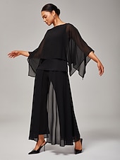 economico Bluse e camicie-Per donna A mantellina Stile casual Chiffon Modal Colore Solido / Tinta Unita Abbigliamento quotidiano Tè Riunione di famiglia Senza maniche Nero Girocollo A mantellina Senza Maniche Elegante