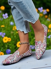 abordables Chaussures sans lacet et mocassins femme-Chaussures plates rouges à bout pointu pour femmes – mocassins élégants à enfiler pour Noël, les fêtes et les tenues décontractées du quotidien