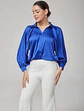 economico Bluse e camicie-camicetta con maniche dolman blu zaffiro