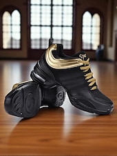 abordables Baskets de danse-Baskets de danse jazz en maille rouge et noire pour femmes avec semelle fendue, design léger et respirant - chaussures d&#039;entraînement professionnelles pour le hip-hop, la zumba et l&#039;entraînement de
