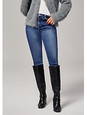 billige Bukser-Dame Jeans Full lengde Ankel-lengde Elegant Fritid Mørkeblå Sommer Høst Kryss-sesonger S M L
