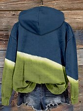 abordables Animaux Tops-Femmes Sweat à capuche Graphique Animal Occasionnel manche longue À capuche Hauts Réguliers Tenue de soirée Rue Tenue Quotidienne Bleu Printemps Automne Hiver