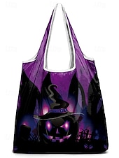 olcso Táskák-női halloweeni tökmintás bevásárlótáska - összecsukható, újrafelhasználható bevásárló válltáska tökmintával hétköznapi, parti és mindennapi használatra