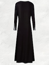 levne Halloweenské šaty-Halloween dámské šaty maxi s potiskem lebek shift šaty A-line šaty ležérní denní regular fit grafika býk dlouhý rukáv kulatý výstřih černá fialová podzim zima