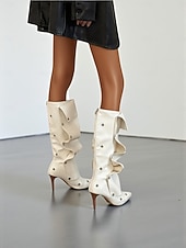 levne Slouch Boots-Dámské hnědé semišové kozačky nad kolena s odnímatelnou přední ozdobou a multistylem - módní obuv na vysokém podpatku pro moderní městské outfity