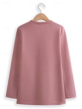 economico Umor e Citazioni Tops-Felpa da donna felpa foderata in pile pigiama caldo grafica con lettere calda casual morbida maniche lunghe collo rotondo top regolari street casual nera gialla rosa rosa scuro blu primavera autunno