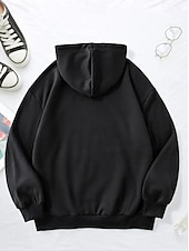 billiga Djur Toppar-Dam Pullover Hoodie Sweatshirt Ficka Mönster Djur Bokstav Ledigt Comfrt Långärmad Huva Vanliga toppar Ledigt Gata Vardag Svart Rodnande Rosa Rubinrött Grön Ljusgrå Höst Vinter