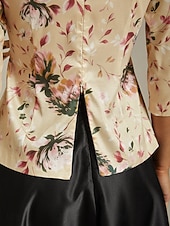  Dámské Oblečené topy Květinový Elegantní Vinobraní Romantické 3/4 délka rukávu Do V Běžné topy Svatební host Párty večerní šaty Poloformální Khaki Jaro. Podzim. Zima. Léto