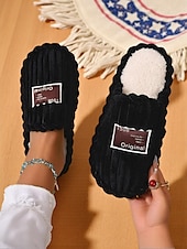 billiga Inneskor och flip-flops till damer-Rosa plyschtofflor för dam med bred vidd – mysiga inomhustofflor med vadderad sula för hemmet, studentboendet och avslappnad avkoppling