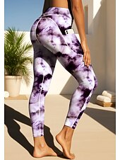 economico Leggings e collant da yoga-Per donna Unisex leggings da pilates Pantaloni fitness Leggings da palestra Tasche Bollo Tasche Laterali Pilates Palestra Allenamento in Palestra Pantaloni Collant Leggings Grafico Tinta a nodi