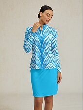 Női POLO trikó Kék Hosszú ujj Felsők Női golffelszerelések ruhák ruhák, ruházat olcso Női golfruházat-Női POLO trikó Kék Hosszú ujj Felsők Női golffelszerelések ruhák ruhák, ruházat